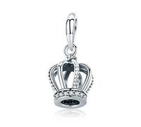 Breloque en forme de couronne en argent sterling pour bracelet à breloques Pandora Collier Bijoux Cadeaux pour femme, Argent sterling