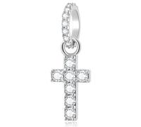 Breloque en forme de croix scintillante pour bracelets Pandora - En argent sterling 925 plaqué or et oxyde de zirconium - Parfait comme pendentif pour collier ou bracelet - Pour femme/homme/fille