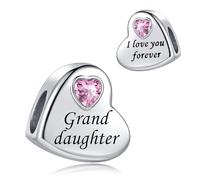 Breloque en forme de cœur avec zircone cubique rose pour bracelets à breloques Pandora, cadeau de Noël, d'anniversaire, cadeau pour femme, maman, fille, grand-mère, petite-fille, sœur, tante, épouse