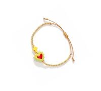 Breloque en forme de cœur en verre, corde réglable, fermoir sécurisé, accessoire de mode unisexe, breloque en alliage à la mode, perle de verre en alliage, bijoux de poignet spirituel nunisex
