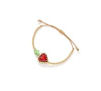 Breloque en forme de cœur en verre, corde réglable, fermoir sécurisé, accessoire de mode unisexe, breloque en alliage à la mode, perle de verre en alliage, bijoux de poignet spirituel nunisex
