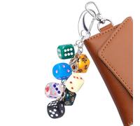 Breloque en forme de dés - Décoration de dés porte-bonheur, accessoire avec clip durable pour fixation facile, breloques pour sacs, sac à dos, bagages, bibliothèque, ou