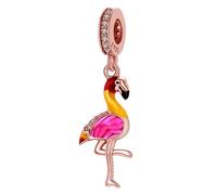 Breloque en forme de flamant rose en argent sterling 925 pour bracelet Pandora