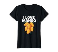 Breloque en Forme de Fruit I Love Mango Delightful T-Shirt Graphique avec Valeur, Femme, Noir, XL