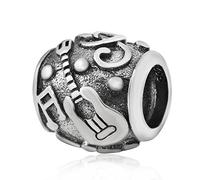 Breloque en Forme de Guitare en Argent Sterling 925 pour Bracelet Pandora