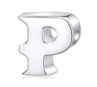 Breloque en forme de lettre de l'alphabet pour bracelet Pandora en argent sterling 925 avec initiale de A à Z pour bracelets européens, Argent sterling