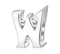 Breloque en forme de lettre de l'alphabet pour bracelet Pandora en argent sterling 925 avec initiale de A à Z pour bracelets européens, Argent sterling
