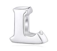 Breloque en forme de lettre de l'alphabet pour bracelet Pandora en argent sterling 925 avec initiale de A à Z pour bracelets européens, Argent sterling