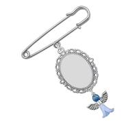 Breloque en forme de photo bleue | Breloque photo angélique pour marié, cadeau commémoratif pour mère de mariée et marié, souvenir de mariage