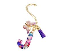 Breloque en forme de tasse, pendentif lettre avec papillon et pompon | Pendentif sac à dos moderne et tendance pour filles, école, travail, salle de sport en plein air, Refer to description, se