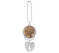 Breloque en forme de tête de mort - Ailes d'ange gardien - Accessoires à suspendre - Pendentif de voiture pour femme - Décoration d'intérieur à suspendre - Argenté