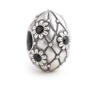 Breloque en forme d'œuf floral pour bracelets Pandora en argent sterling 925 avec cristaux étincelants - Coffret cadeau, One Size, Métal, Zircone cubique