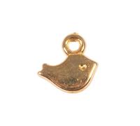 Rayher Hobby 22775616 Lot de 6 mini pendentifs en métal en forme d'oiseau Doré 8 x 5 mm