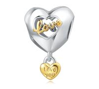 Breloque en perles ajourées "LOVE", accessoire de bracelet à breloques en argent sterling 925, compatible avec le collier de bracelet pandora
