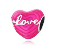 Breloque en résine "love", accessoire de bracelet à breloques en argent sterling 925, compatible avec le collier de bracelet pandora