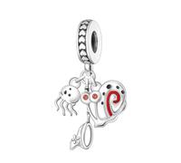 Breloque escargot éponge en argent 925 compatible avec les bracelets Pandora, Trollbeads, Chamilia, Biagi et beaucoup d'autres bracelets à breloques britanniques.