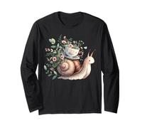 Breloque Escargot fantaisiste avec Tasse à thé Florale Manche Longue