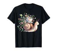 Breloque Escargot fantaisiste avec Tasse à thé Florale T-Shirt