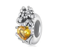 Breloque espaceur en argent sterling 925 avec clip stoppeur fleur maman pierre de naissance DIY femme amour famille Noël pour bracelet à breloques Pandora, taille unique, Argent sterling, Zircone