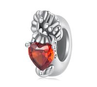 Breloque espaceur en argent sterling 925 avec clip stoppeur fleur maman pierre de naissance DIY femme amour famille Noël pour bracelet à breloques Pandora, taille unique, Argent sterling, Zircone