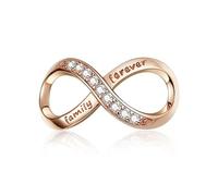 Breloque « Family Forever » pour bracelets Pandora en argent sterling plaqué dans le meilleur or rose - Boîte cadeau