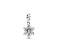 Breloque flocon de neige en argent - PANDORA - Double flocon de neige - Zircone cubique - Opale cultivée