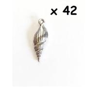 Breloque - GENERIQUE - Coquille - Métal Argenté - Lot de 42 - 24mm