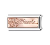 Breloque italienne pour maman, papa, famille, ami - Taille double - Largeur : 9 mm - Compatible avec bracelet Nomination pour femme, 0, Métal, Pas de gemme