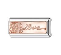 Breloque italienne pour maman, papa, famille, ami - Taille double - Largeur : 9 mm - Compatible avec bracelet Nomination pour femme, 0, Métal, Pas de gemme