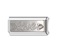 Breloque italienne pour maman, papa, famille, ami - Taille double - Largeur : 9 mm - Compatible avec bracelet Nomination pour femme, 0, Métal, Pas de gemme