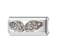 Breloque italienne pour maman, papa, famille, ami - Taille double - Largeur : 9 mm - Compatible avec bracelet Nomination pour femme, 0, Métal, Pas de gemme