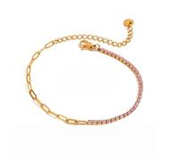 Breloque légère en forme de cœur avec rallonge de 5 cm et 5 couleurs tendance en acier inoxydable oxyde de zirconium pour peaux sensibles, taille unique, Comme décrit