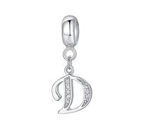 Breloque lettre en argent sterling 925 avec lettre de l'alphabet pour bracelet Pandora D