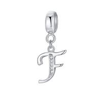 Breloque lettre en argent sterling 925 avec lettre de l'alphabet pour bracelet Pandora F