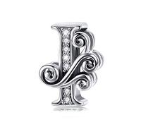Breloque lettre Q en argent sterling 925 pour bracelets, colliers, breloque de l'alphabet I
