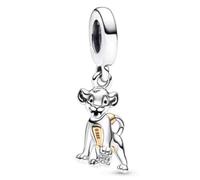 Breloque lion pour 100e anniversaire de mariage en argent sterling 925 compatible avec les breloques Pandora et beaucoup d'autres bracelets à breloques britanniques.