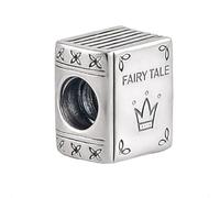 Breloque livre de conte de fées pour bracelets Pandora en argent sterling 925 véritable - Boîte cadeau Happy Birthday, One Size, Métal, Pas de pierre précieuse