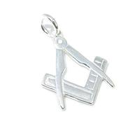 Breloque maçonnique en argent sterling .925 x 1 FreeMason Square & Compass