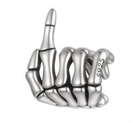 Breloque main squelette pour bracelets Pandora en argent sterling 925 - Design ludique mais rebelle - Coffret cadeau, One Size, Métal, Pas de pierre précieuse