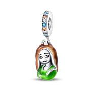 Breloque Mona Lisa en argent 925 compatible avec les bracelets Pandora, Trollbeads, Chamilia, Biagi et de nombreux autres bracelets à breloques britanniques.