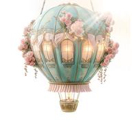 Breloque montgolfière - Ornement décoratif à suspendre, petit présentoir de ballons, figurine en résine fabriquée à la main avec finition artistique, accessoire de décoration d'intérieur pour la