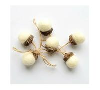 Breloque Noel Ornement d'arbre de noël, 6 pièces, Tour de pins en Feutre, Boules de Pommes de pin, chaîne, matériel de Bricolage, Pendentif, décoration de noël, Maison, Nouvel an(Beige)