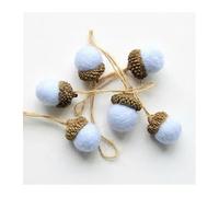 Breloque Noel Ornement d'arbre de noël, 6 pièces, Tour de pins en Feutre, Boules de Pommes de pin, chaîne, matériel de Bricolage, Pendentif, décoration de noël, Maison, Nouvel an(Blue)