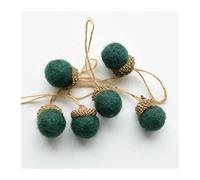 Breloque Noel Ornement d'arbre de noël, 6 pièces, Tour de pins en Feutre, Boules de Pommes de pin, chaîne, matériel de Bricolage, Pendentif, décoration de noël, Maison, Nouvel an(Green)