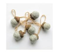 Breloque Noel Ornement d'arbre de noël, 6 pièces, Tour de pins en Feutre, Boules de Pommes de pin, chaîne, matériel de Bricolage, Pendentif, décoration de noël, Maison, Nouvel an(Grey)