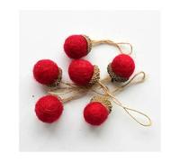 Breloque Noel Ornement d'arbre de noël, 6 pièces, Tour de pins en Feutre, Boules de Pommes de pin, chaîne, matériel de Bricolage, Pendentif, décoration de noël, Maison, Nouvel an(Red)