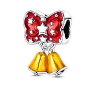 Breloque nœud de Noël en argent 925 compatible avec les bracelets Pandora, Trollbeads, Chamilia, Biagi et beaucoup d'autres bracelets à breloques britanniques.