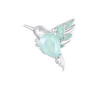 Breloque oiseau en argent sterling 925 pour femme avec zircone cubique verte, compatible avec bracelet