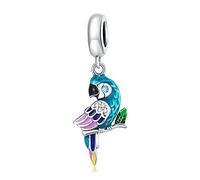 Breloque oiseau en argent sterling pour bracelets Pandora (breloque perroquet)
