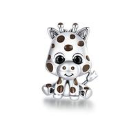 Breloque oiseau en argent sterling pour bracelets Pandora (perles girafe)